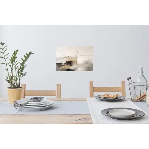 Kunst - Abstract - Grijs - Industrieel Muursticker klein -eettafel