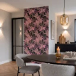 Lelies - Patroon - Paars - Goud Behang Vinyl klein 1060 -sfeer3