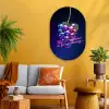 Quote - Neon - Disco - Druiven Wandcirkel Ovaal Glas middel -sfeer4