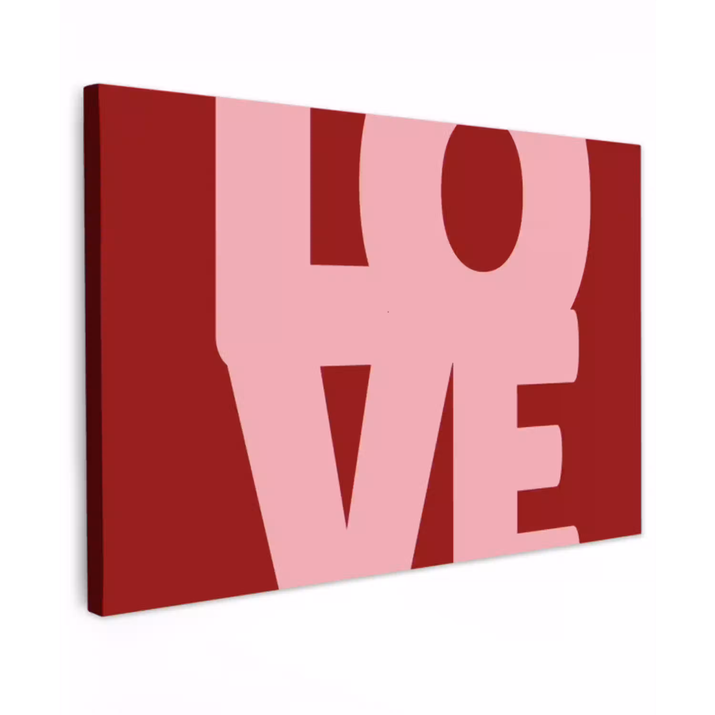 Love - Rood - Blokletters Tuinposter op houten frame 2 cm dik klein -3d