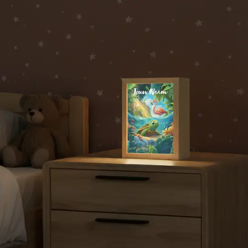 Schildpad - Flamingo - Tropisch - Oceaan Light Box met kabel (Kinderlampje) klein -sfeer1_kind