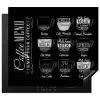 Zwart-Wit Menukunst van Koffiespecialiteiten Inductie beschermer vinyl 3mm middel -3d