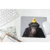 Chimpansee - Badeend - Grijs muismat rubber klein -witbureau