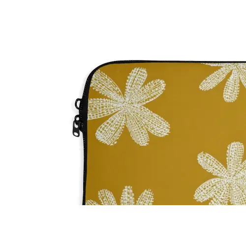 Bloem - Speels - Okergeel laptophoes neopreen klein 279 -detail