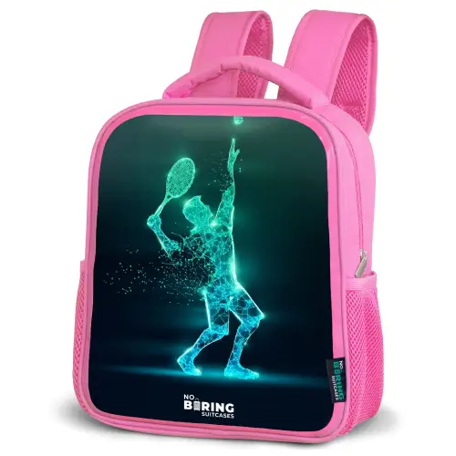 Digitale tennisspeler in futuristische stijl Kinderrugzak - Roze middel -schuin