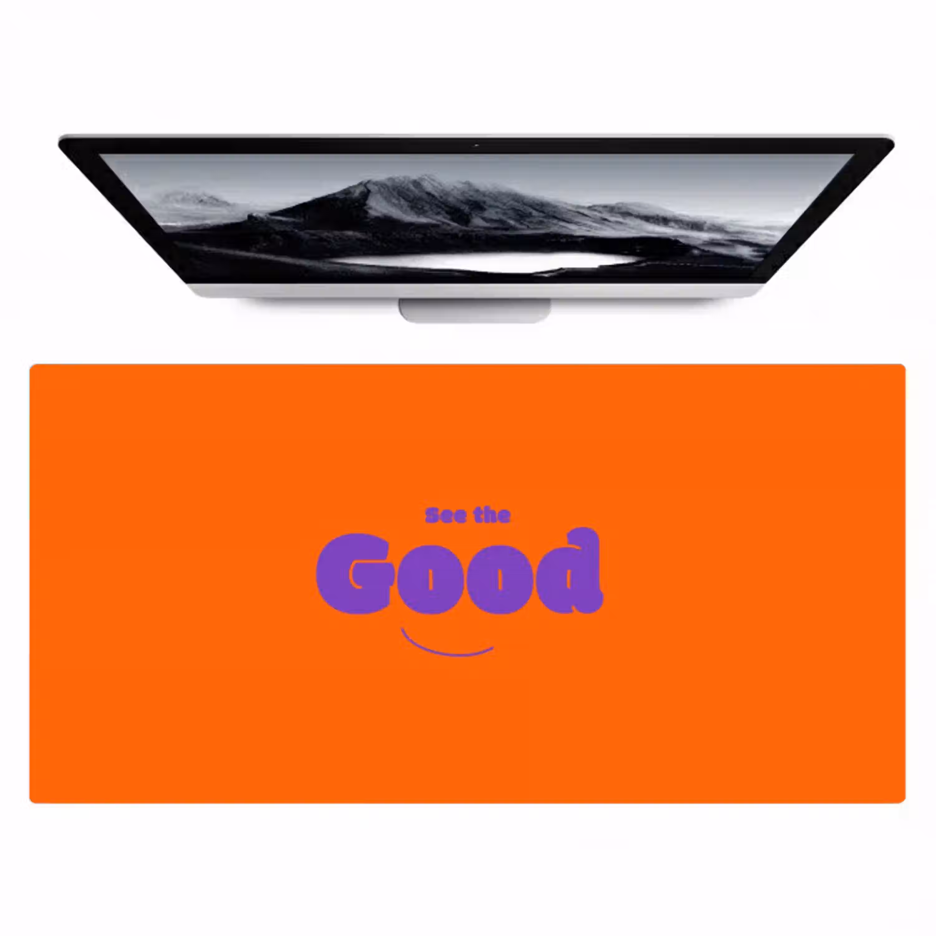 See the good - Paars - Oranje - Smiley Muismat XXL klein -zzz3d