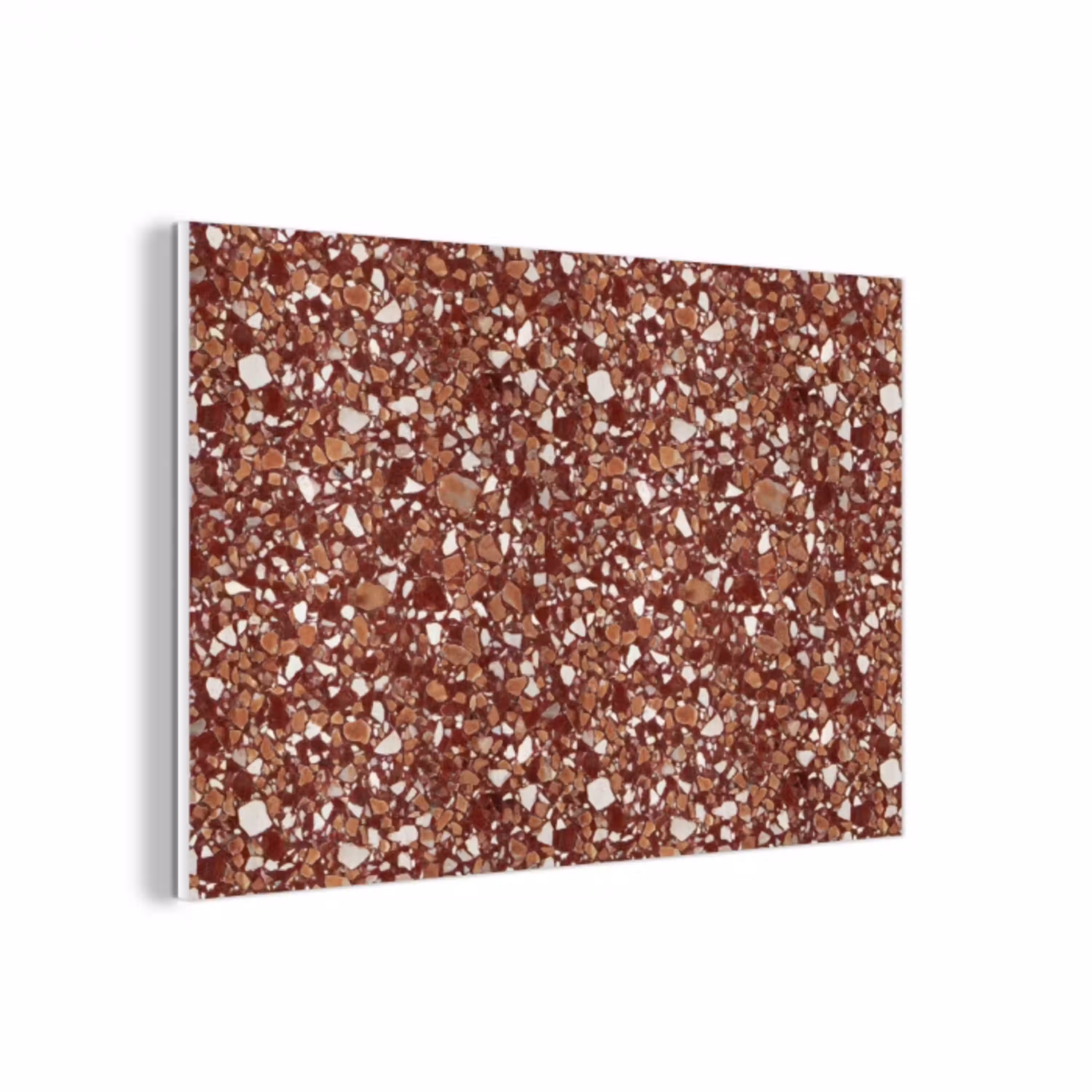 Terrazzo - Patroon - Steentextuur - Roodbruin forex 5mm xxl 6 -3d