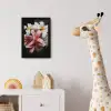 Bloemen - Roze - Zwart - Flora - Botanisch fotolijst zwart zonder passe partout klein -usfeer4_kinderkamer