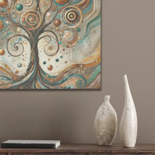 Levensboom - Boom - Abstract - Modern PET vilt klein -sfeer6_closeup