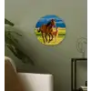Paarden - Gras - Dieren - Landschap - Natuur Wandcirkel kunststof plaat 5mm dik klein -sfeer3