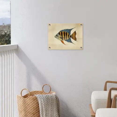 Vis - Tropisch - Strepen - Vinnen tuinposter los doek klein -sfeer8