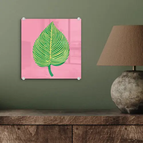 Illustratie - Blad - Minimalistisch - Groen plexiglas 5mm klein -sfeer3