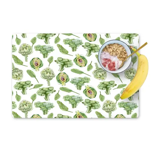Groene - Groente - Broccoli - Artisjokken Placemat vinyl groot 368 -zzzproduct_Kitchenyeah-website