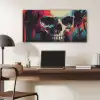 Schedel - Abstract - Rood - Blauw - Graffiti PET vilt middel -sfeer5