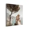 Kust - Klif - Boom - Gebouw aluminium wit klein -3d