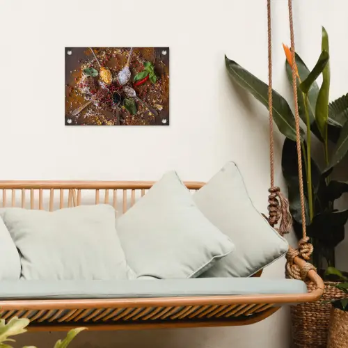 Specerijen - Kruiden - Lepels - Zout - Bruin - Keuken tuinposter los doek klein -sfeer7