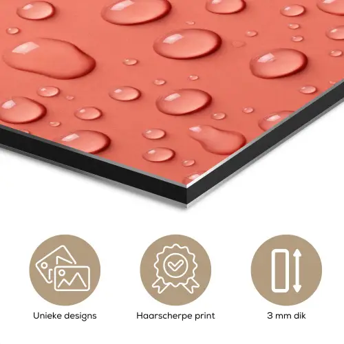 Water - Druppels - Roze aluminium wit klein -closeup_NL