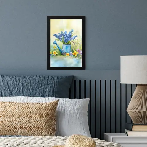 Gieter - Lavendel - Bloesems fotolijst zwart zonder passe partout klein -sfeer3
