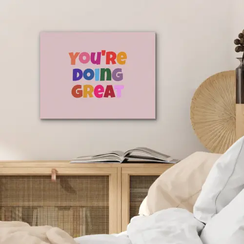 You're doing great - Roze - Kleurrijk PET vilt klein -sfeer3