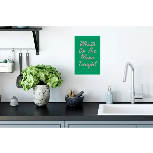 Menu - Quote - Roze Muursticker klein -keuken