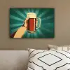 Bierglas - Schuim - Retro - Groen canvas 2cm klein -sfeer3