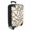 Bruine lijnen op beige achtergrond NBS - Handbagage koffer - Kinderen Unisex middel -productfoto_3d