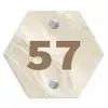 Beige - Marmer - Traditioneel Naambord Hexagon klein -3d