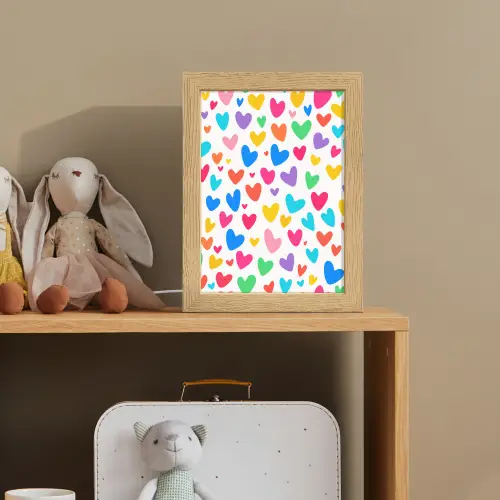 Hartjes - Kleurrijk - Patroon - Levendig Light Box met kabel klein -sfeer2_kind