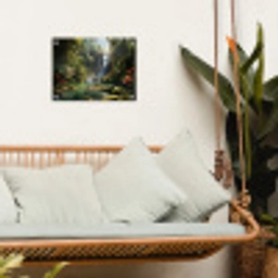 Verborgen Waterval in de Tropen tuinposter los doek klein -sfeer7