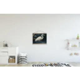 Reiger - Water - Natuur - Modern - Wit textielposter latten blank klein -kinderkamer