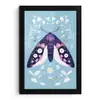 Bladeren - Wit - Vlinder - Insect fotolijst zwart zonder passe partout klein -3d