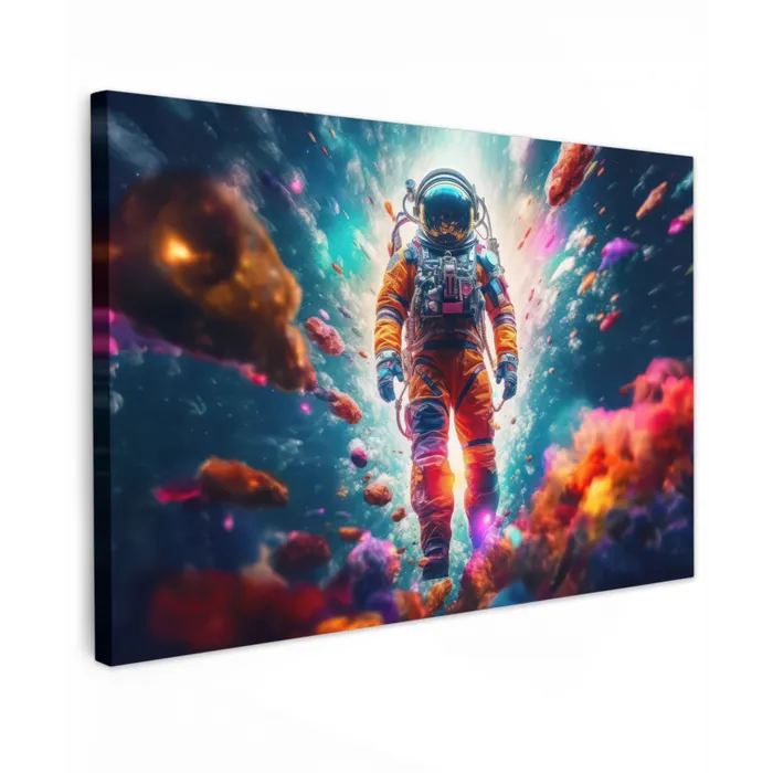 Astronaut - Neon - Meteoriet - Neon canvas 2cm klein -z3d