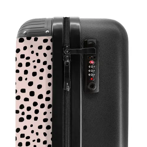 Dalmatiërpatroon op zachtroze NBS - Handbagage koffer - Kinderen Unisex middel -slot