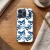 Blauw - Vlinders - Bloemen - Wit Telefoonhoesje iPhone 17 Pro klein 878 -sfeer1