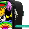 Chaotisch kleurrijk monster patroon Kinderkoffer - Zwart klein -rits_UK