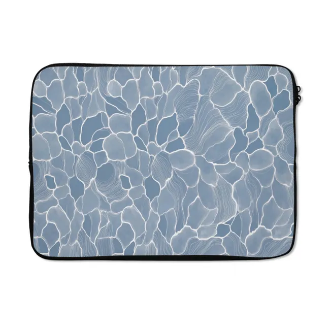 Laptophoes Abstract - Blauw - Bladeren