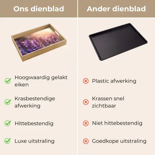 Lavendelbloemen - Paars - Zonlicht Dienblad Rechthoek middel -USP_VergelijkingNL