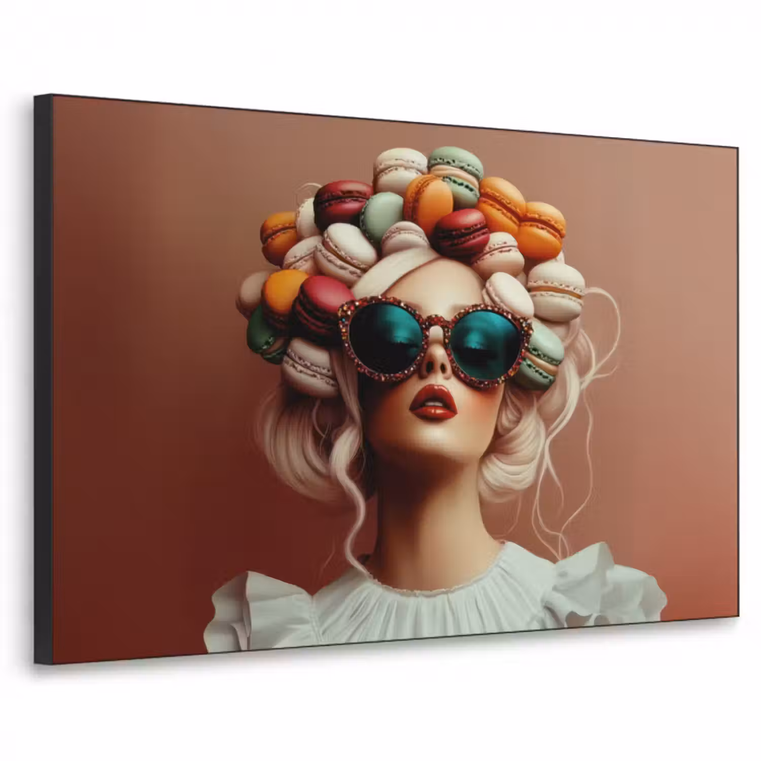 Art Frame - Frau - Makronen - Brille