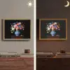 Rozen - Bloemen - Vaas - Boeket Light Box met batterij (Wandlamp) middel -sfeer3