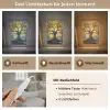 Boom - Levensboom - Blauw - Goud Light Box met kabel (Tafellamp) klein -USP_lichtkleurDE