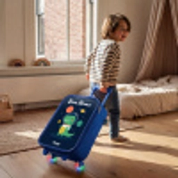 Ruimte - Dino - Planeten - Sterren Kinderkoffer - Blauw klein -sfeer1