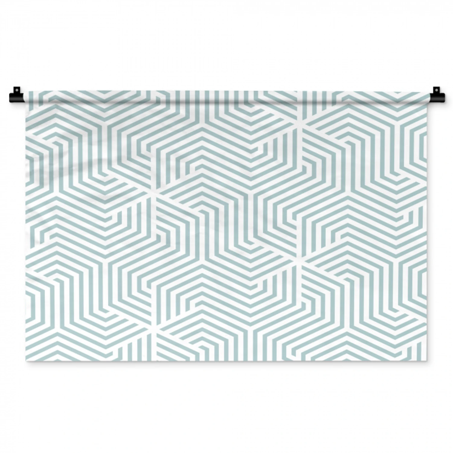 Geometrie - Lijn - Groen - Patroon Wandkleed katoen middel 269 -zz3d