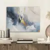 Blauw - Modern - Marmer - Abstract - Goud PET vilt klein -sfeer1
