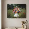 Bloemen - Krukje - Gieter - Veld Textielframe zwart klein -sfeer2