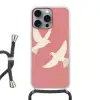 Duiven - Wit - Sierlijk Hoesje iPhone 16 Pro Max met koord klein -3d