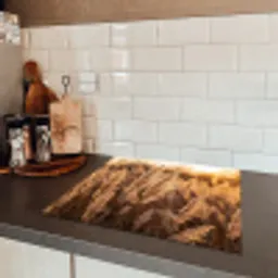 Rietpluimen - Gras - Zonsondergang - Goud - Serene Inductie beschermer vinyl 3mm middel -sfeer3