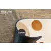 Vormen - Rond - Bladeren - Beige Placemat vinyl groot -closeup