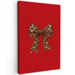 Strik - Sierlijk - Panter - Rood Tuinposter op houten frame 2 cm dik middel -3d