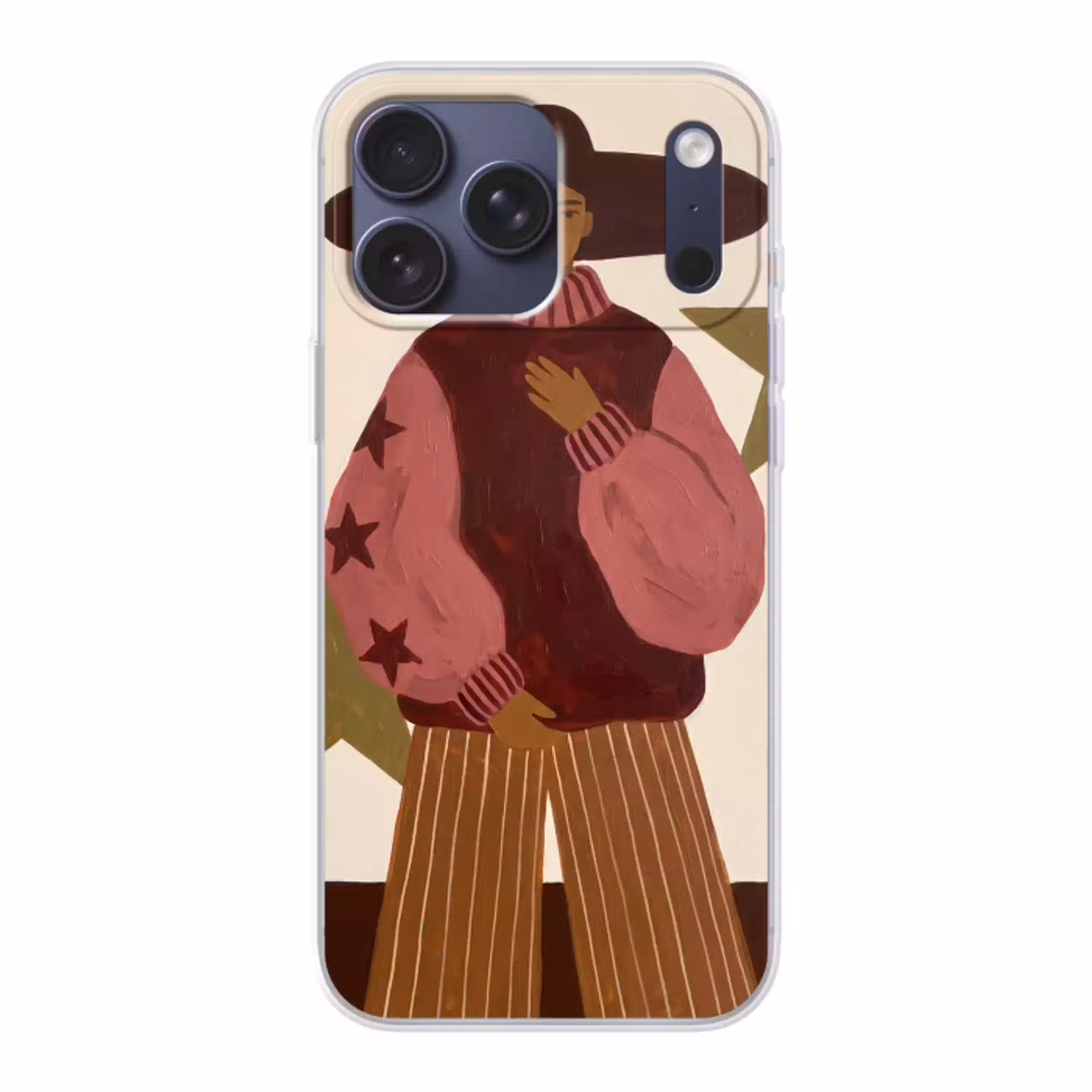 Vrouw - Hoed - Abstract - Modern - Portret Telefoonhoesje iPhone 17 Pro Max klein -3d