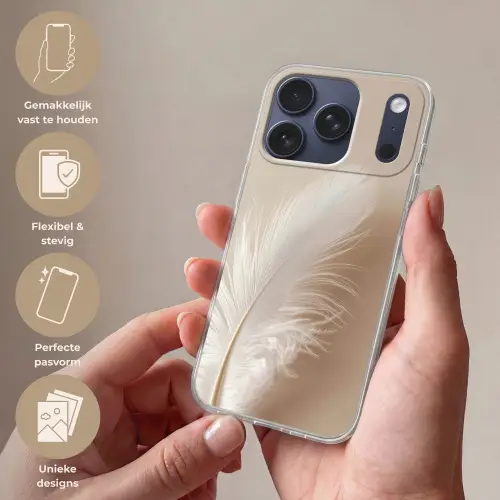 Veer - Minimalistisch - Roze Telefoonhoesje iPhone 17 Pro klein -sfeer3_NL